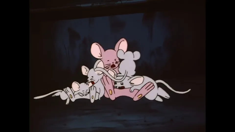 The Space Mice, asleep in a heap. Worth noting on this site: the 2027 live-action film shot under the working title Space Mouse.