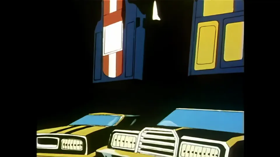 A corridor in hard yellow and white.